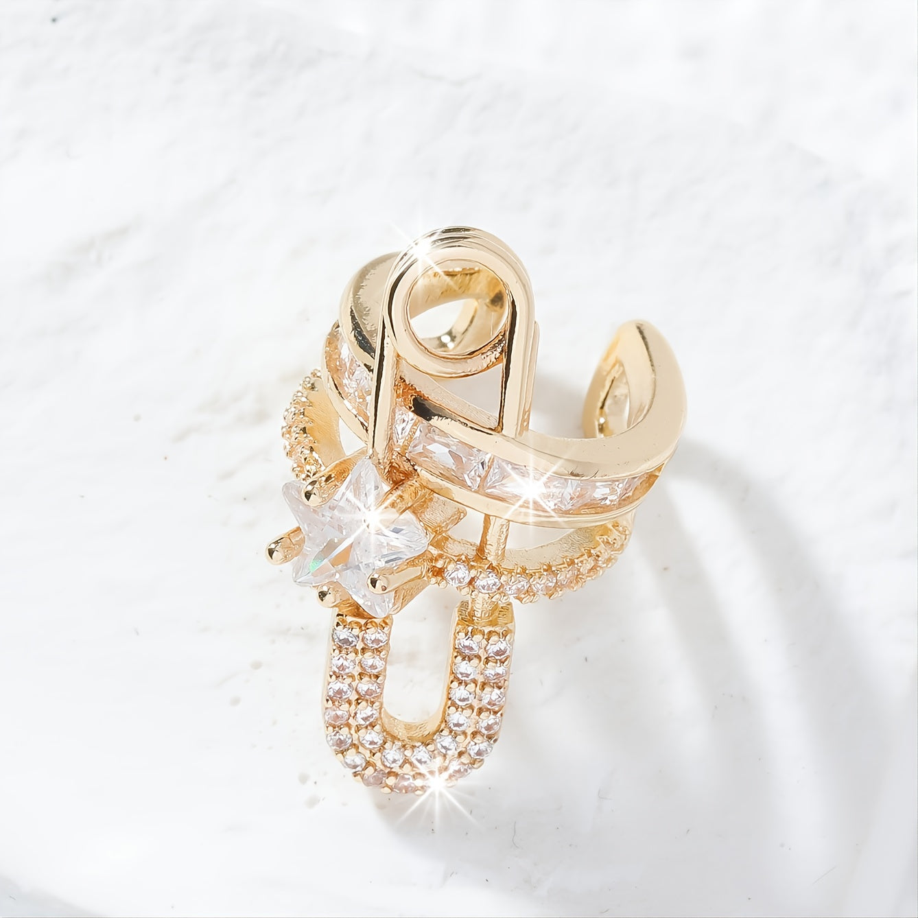 1pc of European and American Fashion Personality Synthetic Zirconia Copper Ear Bone Clip