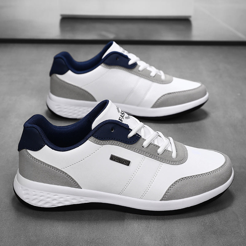 VanWeir Lightweight Men'S Shoes | Navy Blue/White, Lace-up sneakers with MD/TPR Sole, Breathable Fabric Lining for Outdoor, Hiking & Casual Wear