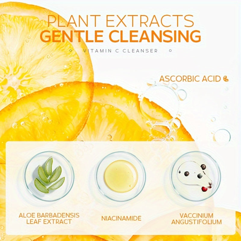 1pc Vitamin C Cleanser - Gentle Pore Cleanser for Smooth & Radiant Skin, Brightening Oil Control Facial Wash, Non-Greasy Formula, All-Season Use, for Women & Men, Skincare Routine, Daily Skincare, Gentle Skincare, Minimalist