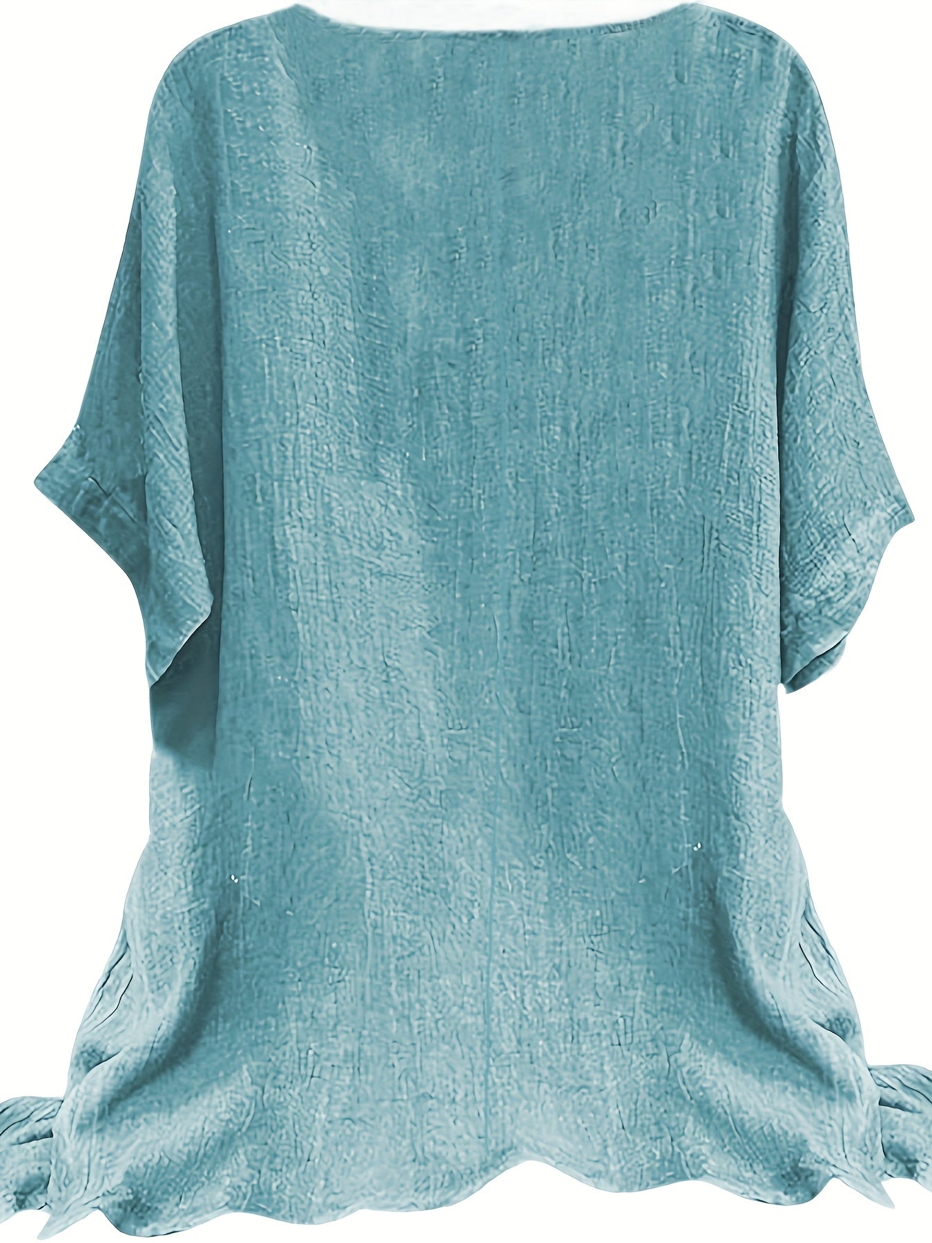 Plus Size Casual Short Sleeve T-Shirt - Lightweight Semi-Sheer Round Neck Top, Machine Washable Non-Stretch Fabric for Spring Summer Fall, Versatile Layering Essential