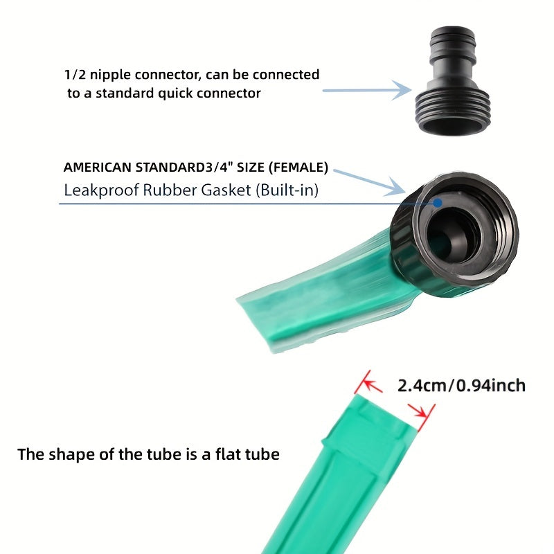 Versatile Sprinkler & Soaker Garden Hose – 70% Water Savings, Lightweight & Flexible, Ideal for Lawns, Flower Beds & Narrow Spaces, Green, Durable PVC Material, Plant Conservation|Dualfunction Hose|Lightweight Sprinkler, Sp