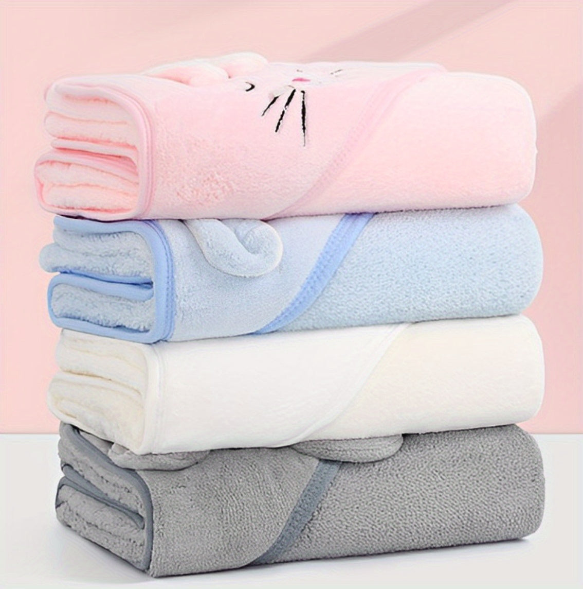 1pc Soft Cartoon Animal Baby Bath Towel, Bathrobe, For Newborn Baby, Skin Friendly Blanket, Christmas Halloween Gift