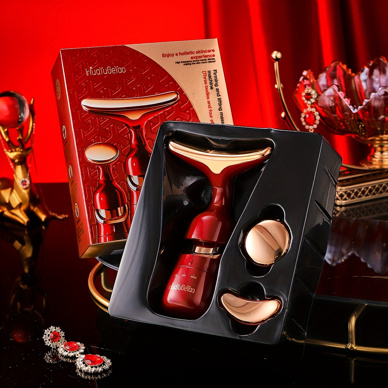 Advanced 3-in-1 Facial Beauty Massager - All-in-One Skincare Solution for Stimulated Hydration Boost, Ergonomic Comfortable Grip - Perfect Gift Choice for Women, A Special Occasion Delight - Mothers Day Gift