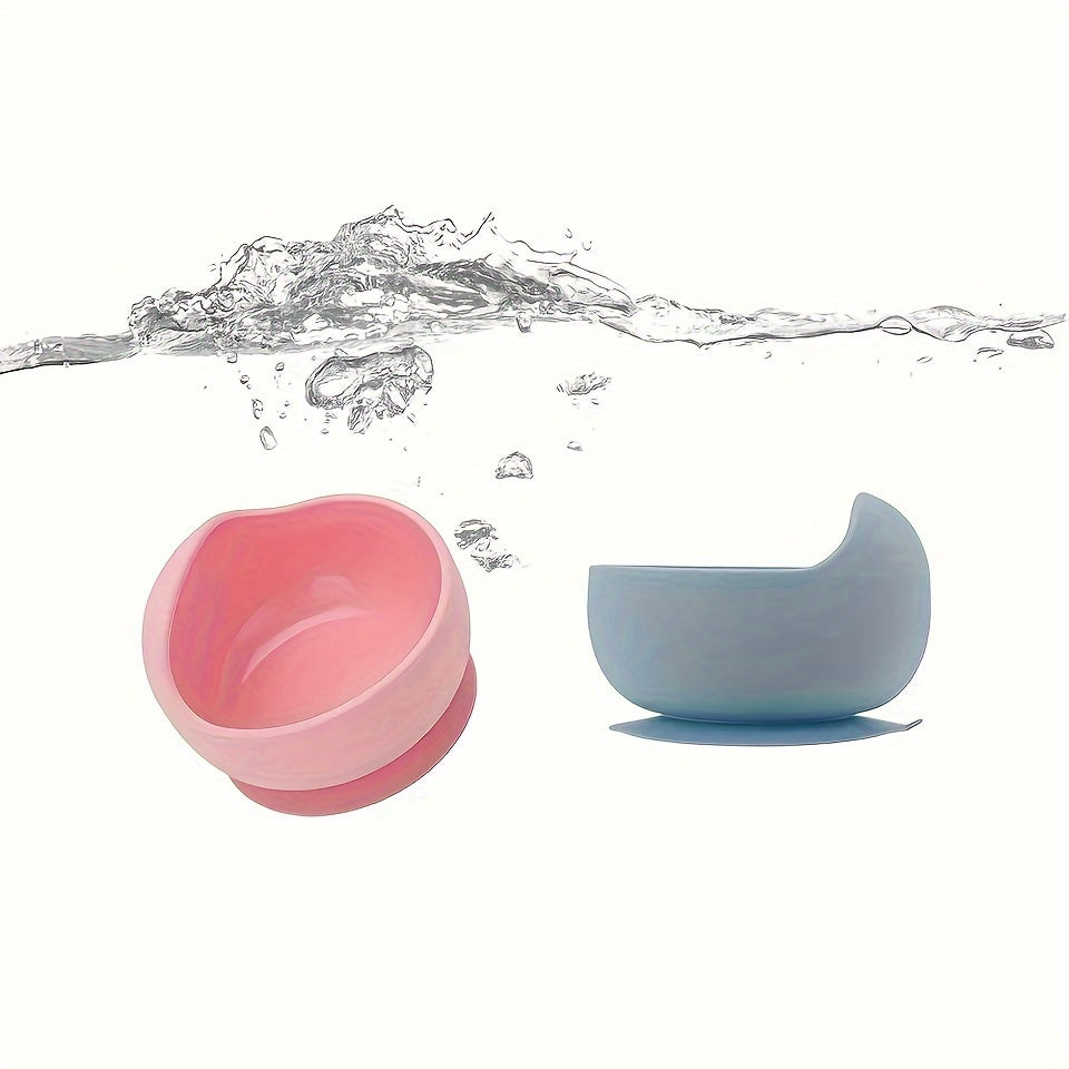 1set Baby Feeding Bowl And Spoon Set, Silicone Baby Bowl Suction Cup With Wooden Spoon Silicone Suction Base Non Slip Baby First Feeding Kit Gift For Toddler Children Girls Boys, Halloween, Thanksgiving, Christmas Gift