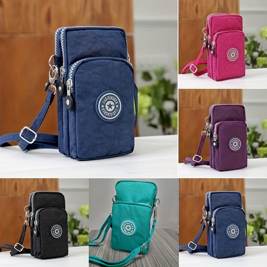 1pc Unisex Nylon Passport Holder - Retro Zipper Closure, Adjustable Strap - Going Out Essentials | Lightweight & Compact | Wet Wipe Clean