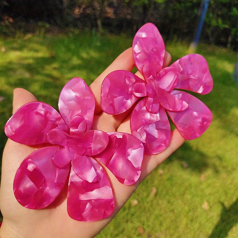 Exaggerated Flower Design Sexy Dangle Earrings Resin Jewelry Trendy Female Gift Showroom Party Statement earrings Accessories