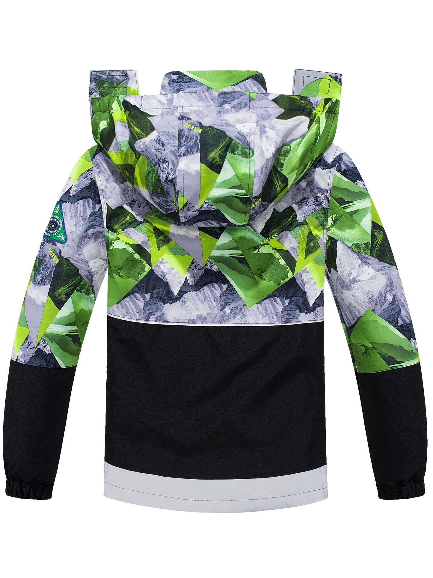 TOP&SKY KIDS Boys Lightweight High Quality Jacket with Removable Hood - Windproof Coat, Full-Zip Closure, Green/Black Camo, Machine Washable Outerwear for & Kids (Spring/Fall) - Ideal for Running, School, Travel, Kids Outdoor