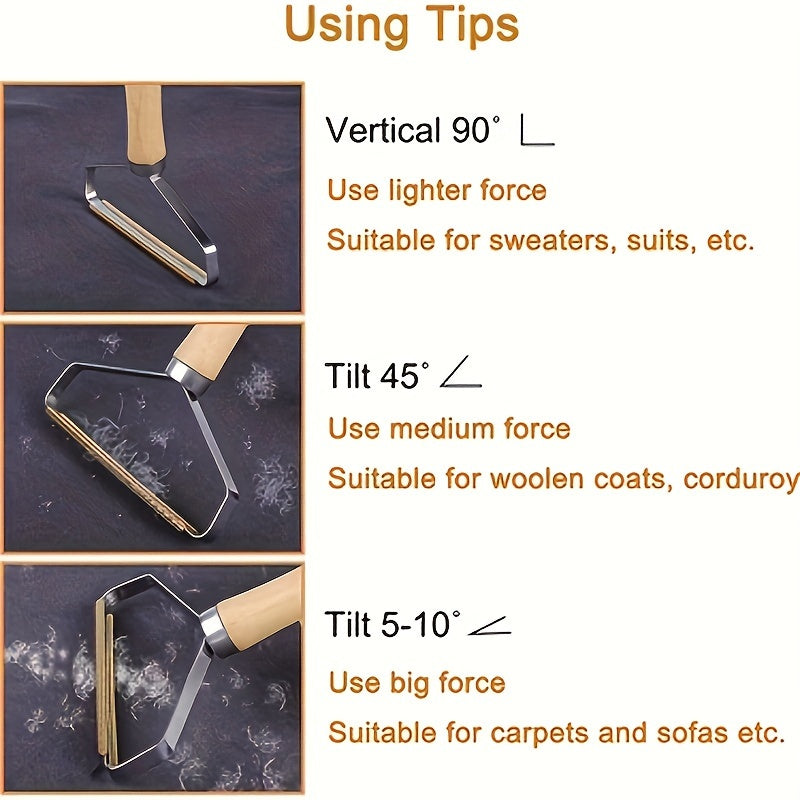Effective Pet Hair Remover Brush For Cats And Dogs - Gently Shaves Wool And Cleans Fur For A Neat And Tidy Home