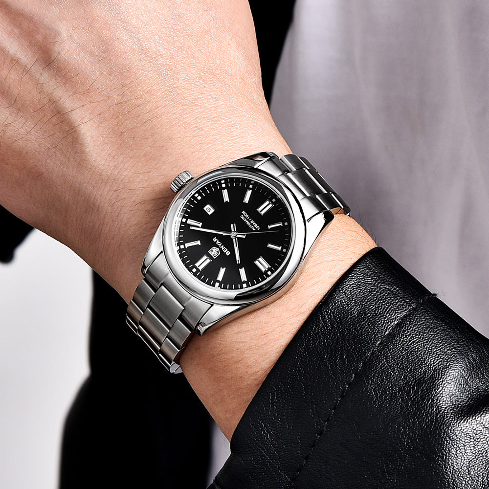 1pc Waterproof Stainless Steel BENYAR Men's Mechanical Sports Diving Wristwatches for Men