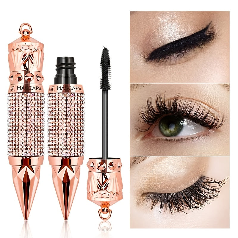 Luxe Curl & Lift Mascara: Waterproof, Smudge-Proof for Thick, Elongated Lashes – Rhinestone Edition, Black