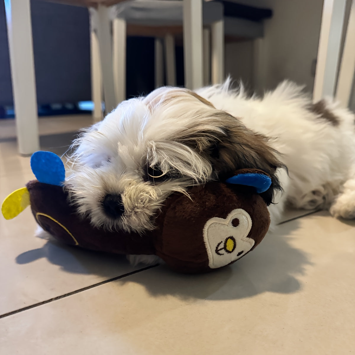1pc Durable Squeaky Plush Toy for Dogs - Perfect for Grinding Teeth and Interactive Play with Animal Design