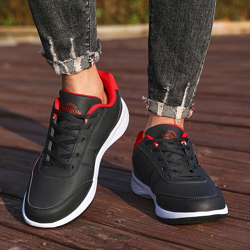 VanWeir Lightweight Men'S Shoes | Navy Blue/White, Lace-up sneakers with MD/TPR Sole, Breathable Fabric Lining for Outdoor, Hiking & Casual Wear