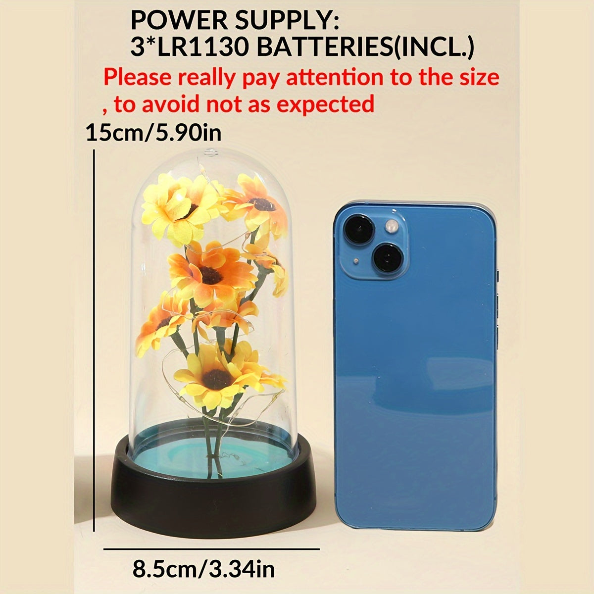 1pc Simulated Sunflower Decorative Night Light, Valentine's Day, Mother's Day, Anniversary, Weddings Gifts, Desktop, Bedside/Wall Cabinet Flower Decorative Light