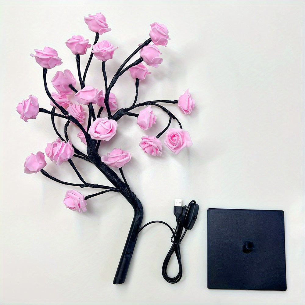 USB Powered Rose Tree Lamp, Shenzhi Tech LED Light Flower Night Light For Home Living Room Halloween Christmas Desk Decor