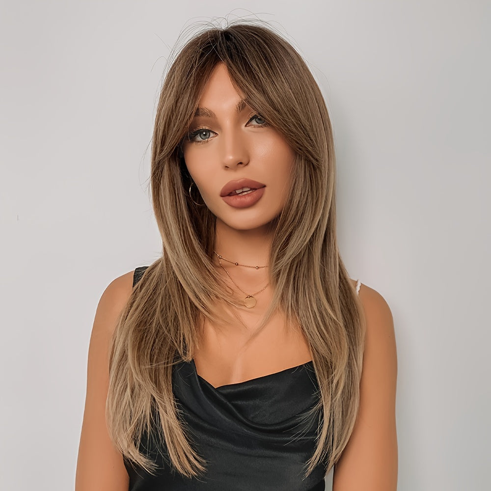 Long Butterfly Hair Cut Wig Synthetic Layered Ombre Fashion Hair Replacement Wigs For Women