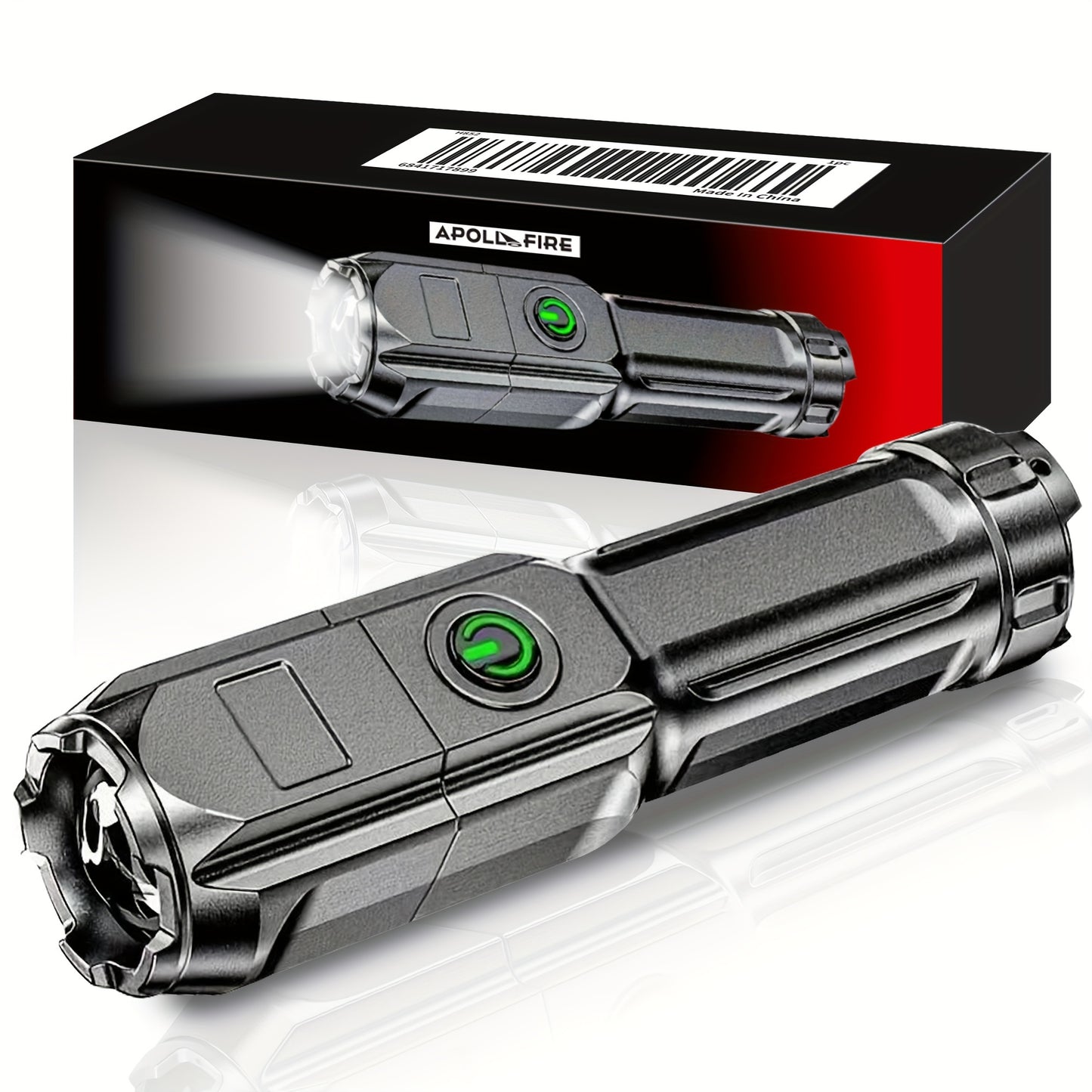 IPX4 Water Resistant, APOLLOFIRE Flashlight with Zoom & Focusable Beam - Portable, - Zooming Torch Suitable for Camping, Emergencies, Use - Compact & Powerful Flashlight