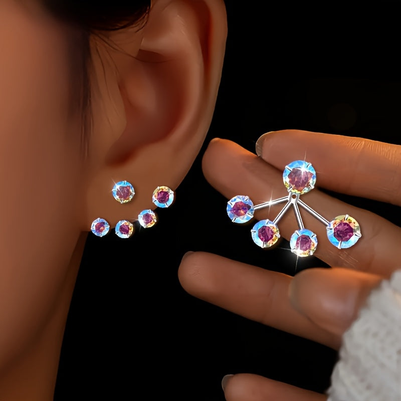 Women's Fashion Illusion Synthetic Synthetic Zirconia Earrings, Flower Bracket Earrings Unique Design, Cute and Delicate Hypoallergenic, Surprise Gift for Friends, Party Everyday Various Occasions Can Be Worn Mother's Day Gif