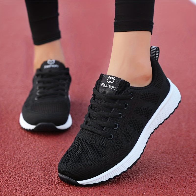 Women' Lightweight Platform Sneakers Suitable for Running, Dressy Casual & Office - Low-Top Striped Lace-Up Shoes with Cushioned Sole, Breathable Fabric Upper, Spring for Workouts, Daily Wear & Athletics (Ideal for Beginners