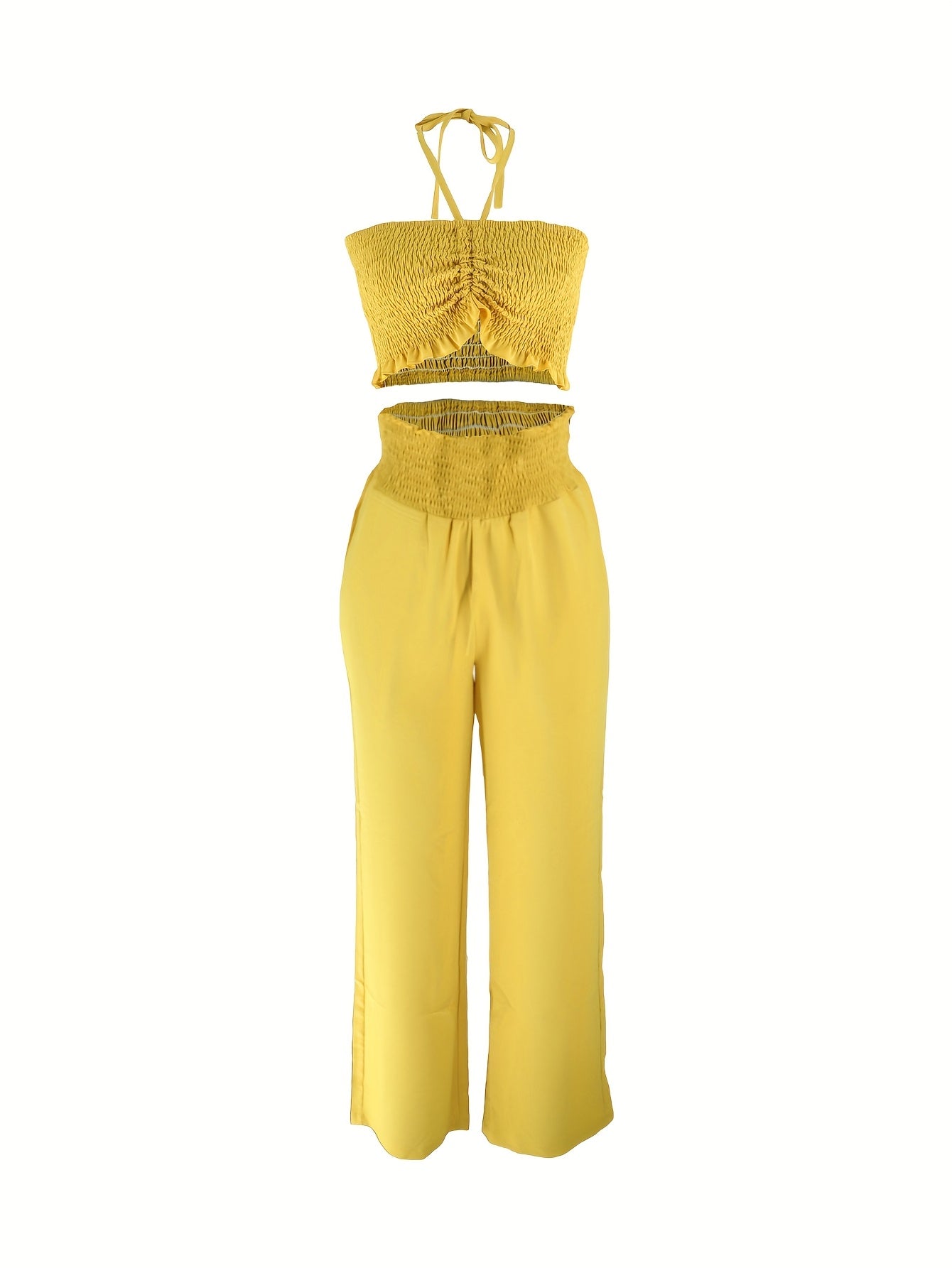 Autumn Style Two-Piece Set for Women Featuring a Fashionable Bow-Tie Design And Strapless Cover-Up, This Outfit Is Adorned with a Stylish Pink Polyester Two-Piece Set HN033.