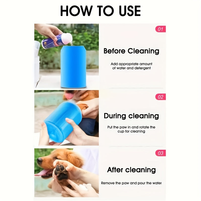 Pet Cats Dogs Paw Cleaner Soft Silicone Foot Cleaning Cup Portable Brush