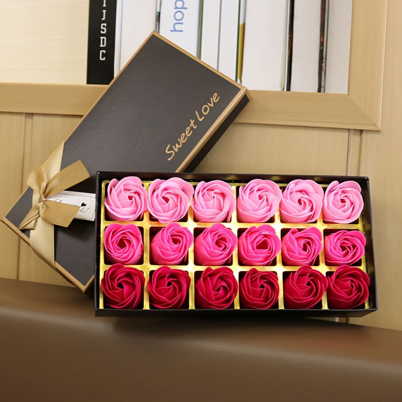 18pcs Soap Rose Gift Box Soap Flower Gift Box Valentine's Day Mother's Day Birthday Gift Simulation Of A Party Gift Holiday Gifts Color Color Not Specified