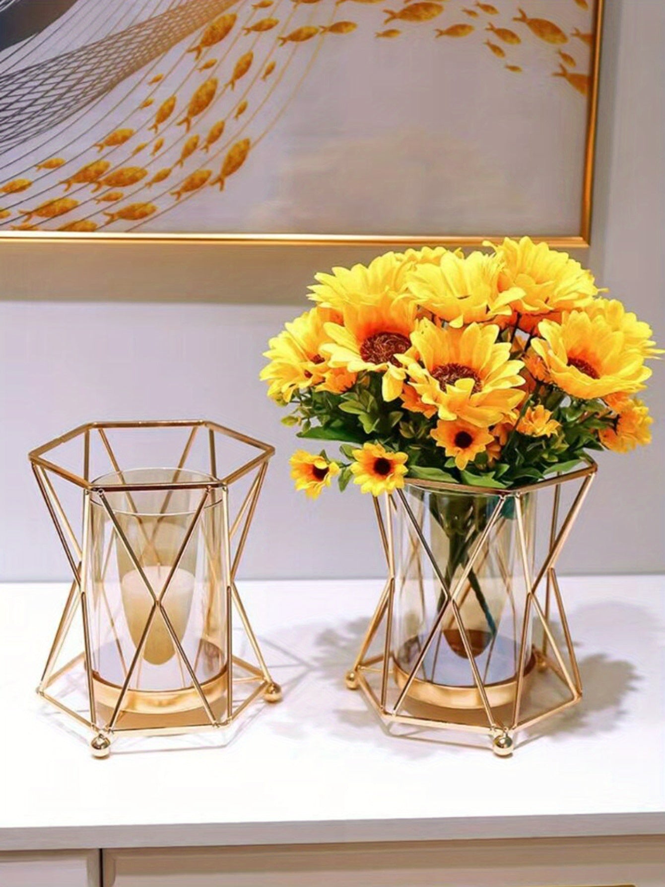 1pc Flower Vase, Creative Household Living Room Home Decoration, Restaurant Romantic Candlelight Dinner Props