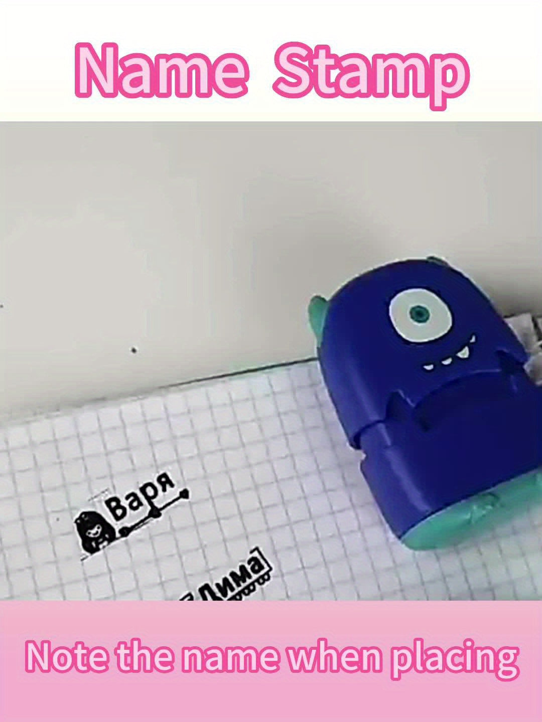 1pc Black Baby Name Stamp Custom-made DIY Gift for Children Seal Student Clothes Chapter Not Easy to Fade Security Cute Monsters Toy