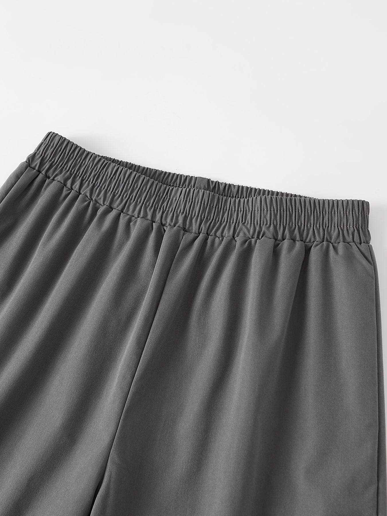 Solid Color Flap Pockets Straight Legs Trouser, High Waist Casual Wide Legs Cargo Pants, Women's Sweatpants