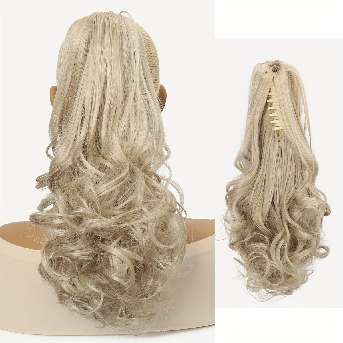 14-Inch Claw Clip Ponytail in Various Colors, Extended Pear Flower Curls, Multi-Layered Long Wavy Ponytail, Synthetic Hair Extensions Suitable for Women to Wear During New Year Role-Playing.