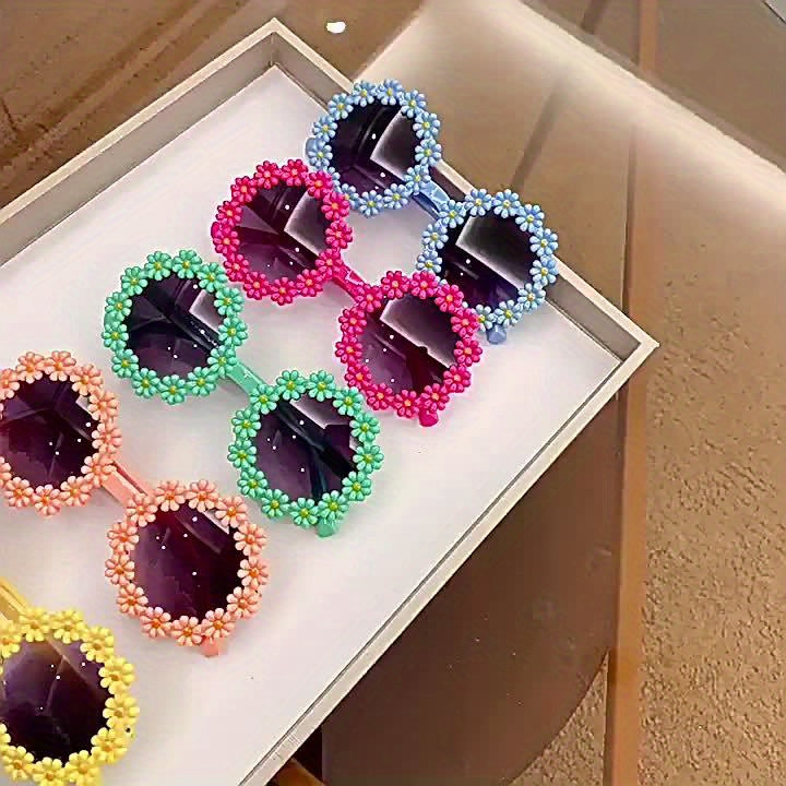 1pc Girl's Cute Flower Fashion Glasses, For Beach Outings, Ideal choice for Gifts