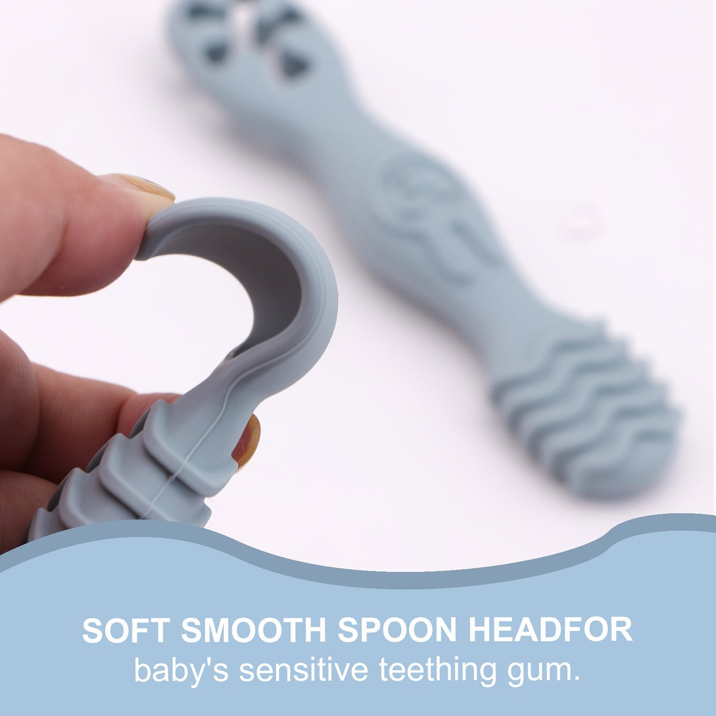 4pcs Baby Silicone Chewing Spoon Set, Food Grade Silicone Spoon And Fork Set, Silicone Spoon, Silicone Cutlery Training, Soft Feeding Cutlery