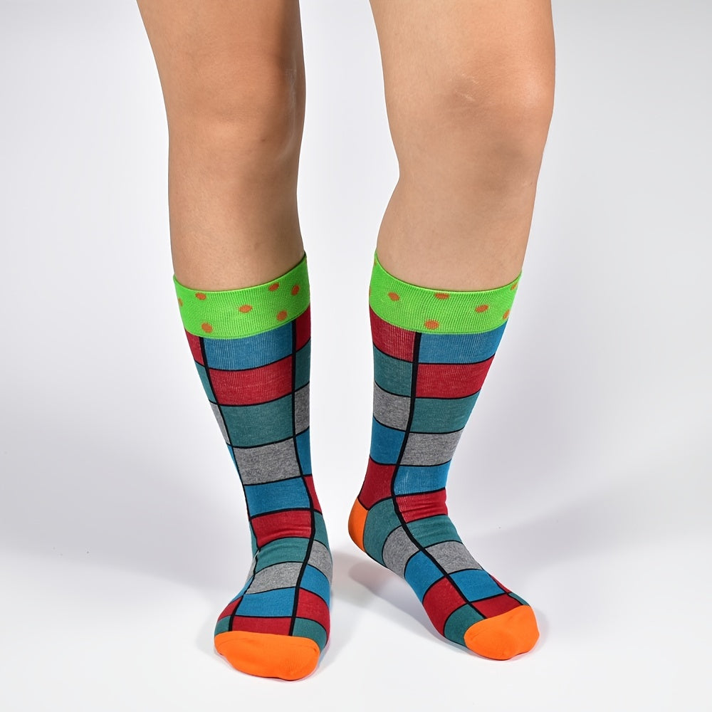 5-Pair Unisex Cool Colorful Novelty Fun Casual Couple Socks, Fun Accessories, Matching Socks, Playful Pattern, Quirky Style, Socks, Comfortable Fit, Fashion Socks, Stylish Footwear, Young Adults, Couples Gift