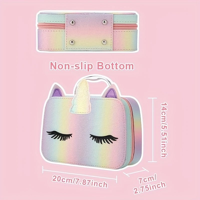 Makeup Kit for Kids with Stylish Cosmetic Makeup Bag - Real, Non Toxic, Washable Make Up Kit - Birthday, Easter, Mothers' Day, Girls' Day, Christmas Gifts for Girls Women Makeup Vanity