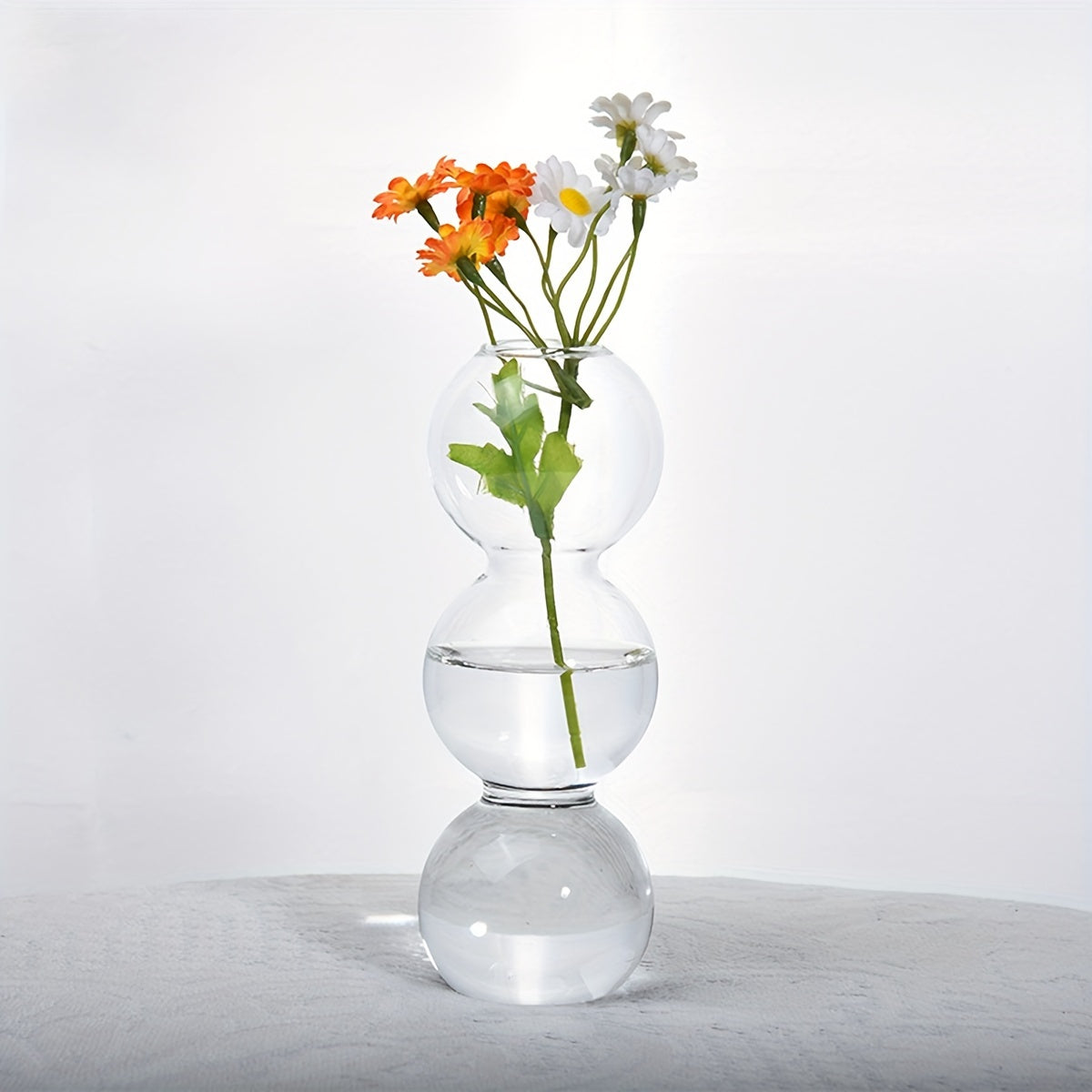 Chic Glass Bubble Vase - Transparent, Artistic Design for Home Decor | Perfect for Bedroom, Living Room & Dining Table | Nordic-Inspired Minimalist Centerpiece