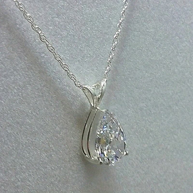 Women'S Temperament Teardrop Shaped Zirconia Pendant Necklace - Luxurious, Cubic Zirconia Stone, Ideal for Wedding Proposals & Parties, Everyday Elegance, Valentine'S Day Accessory|Teardrop Pendant|Detailed Engraving, Zirconi