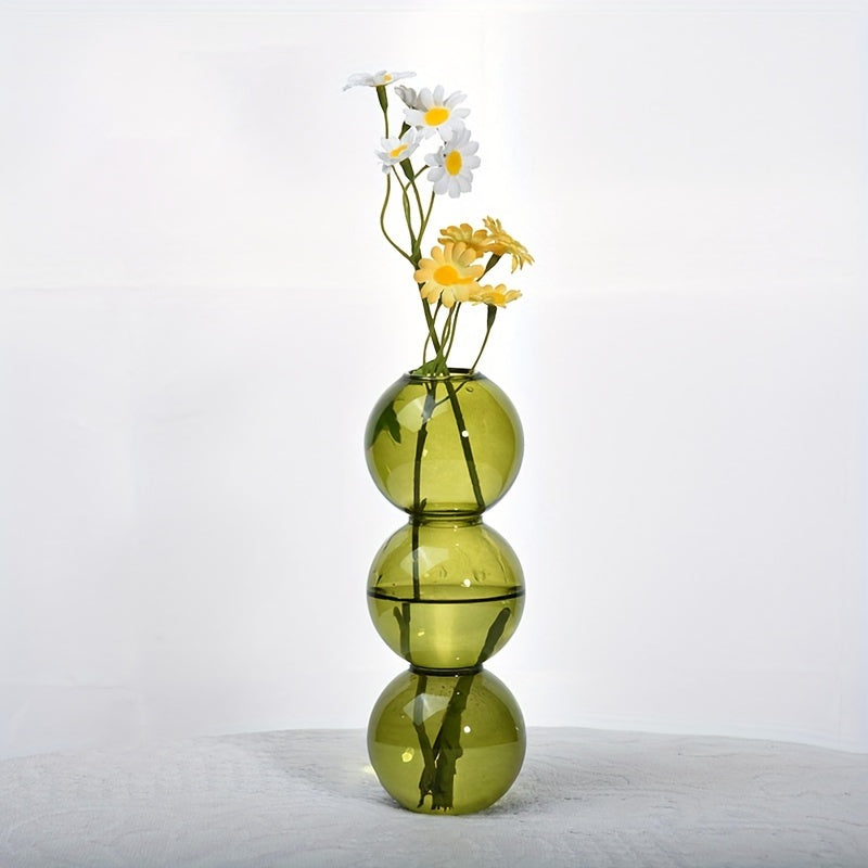 Chic Glass Bubble Vase - Transparent, Artistic Design for Home Decor | Perfect for Bedroom, Living Room & Dining Table | Nordic-Inspired Minimalist Centerpiece