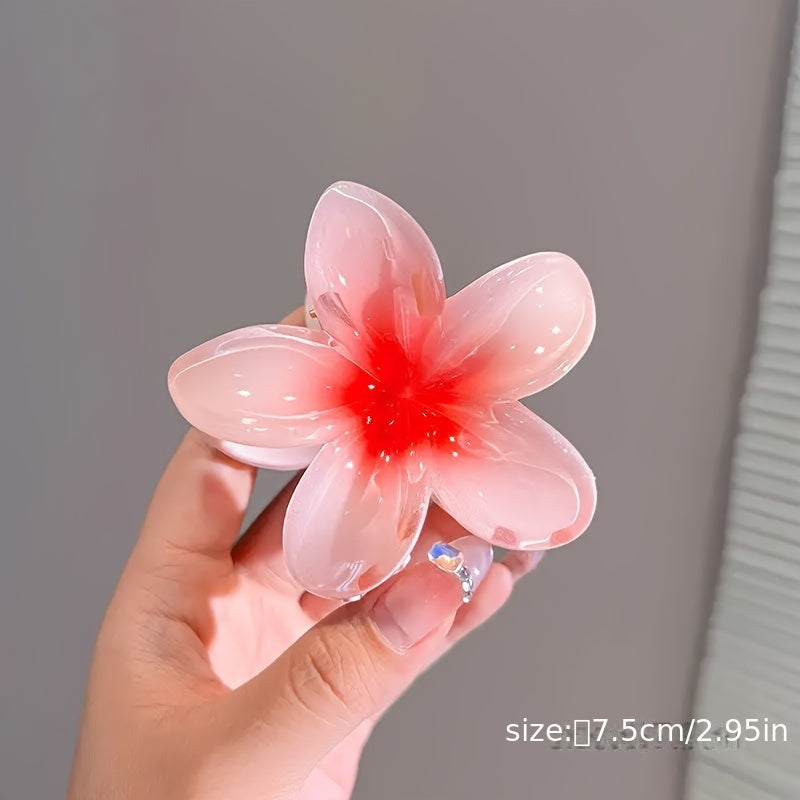 Elegant Colorful Flower Shaped Hair Claw Clip Trendy Non Slip Hair Grab Clip For Women And daily use Wear