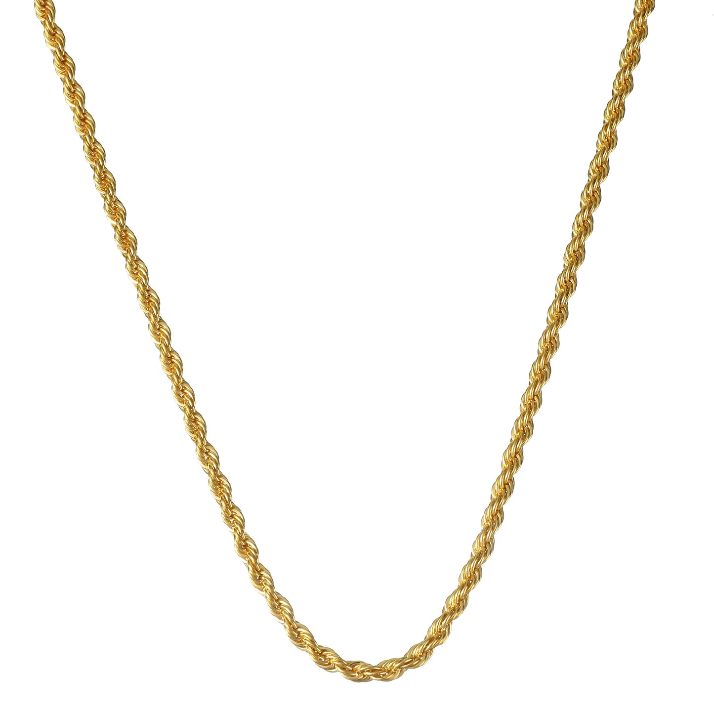 (Necklace + Bracelet) New Luxury Men And Women 18-karat Golden Plated European Classic Twist Necklace Bride Engagement Ornaments