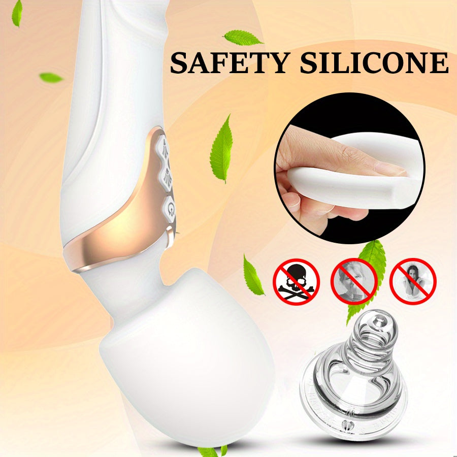 Dildo - Dildo - Freegege 10-Mode AV Vibrator Dildo for Women - Rechargeable Silicone G-Spot Stimulator with 3 Speeds, 3 Modes & 3 Attachments, Ergonomic Design for Clitoral & Vaginal Pleasure, Discreet Adult Toy for Couples,