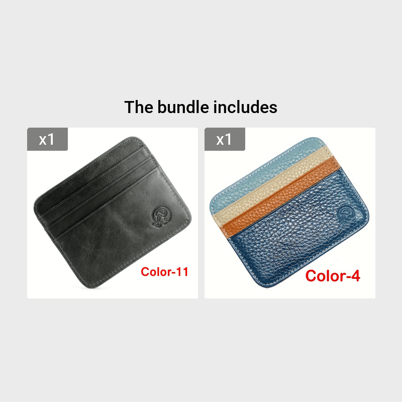Minimalist Credit Card Holder Anti-theft Leather Wallet, Slim Front Pocket Wallet Christmas Gift