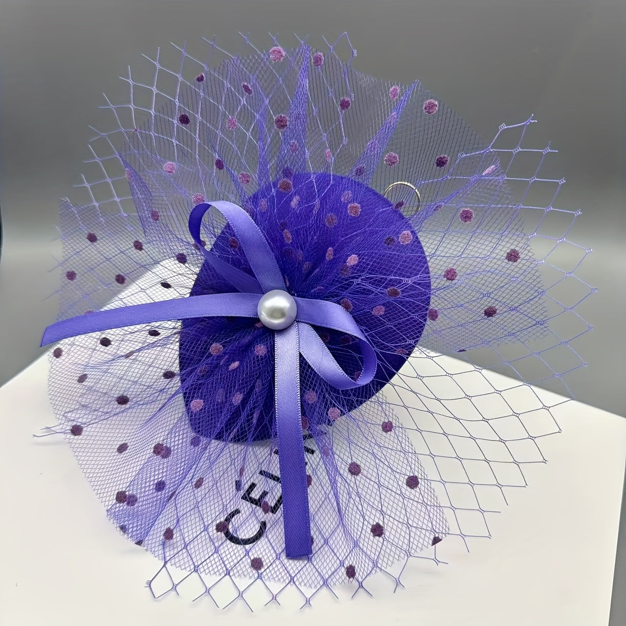 1pc Elegant Women'S Fascinator Headband - Polyester Mesh Flower Veil with Feather Detail for Cosplay, Bridal, Wedding, Tea Party, Church Hat Accessory, Derby Racing - Birthday Gift, Carnival/Mardi Gras/Masquerade