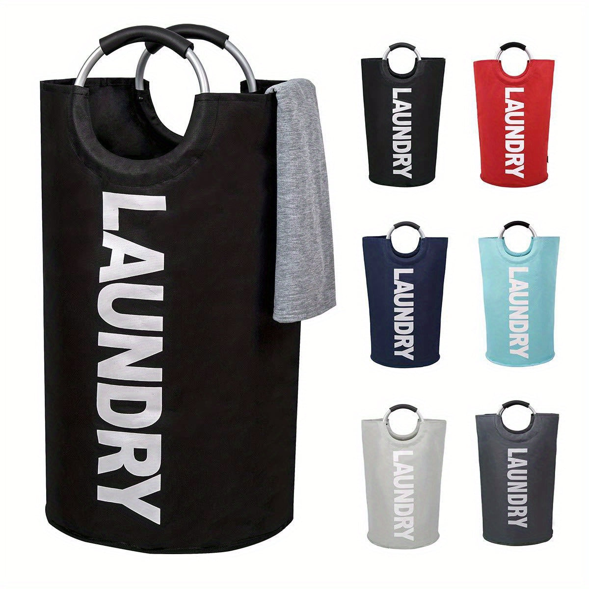 X-Large Laundry Basket, Collapsible Laundry Bag, Freestanding Tall Clothes Hamper, Laundry Hamper, Laundry Bag with Padded Handles, Clothes Hamper Stands Up Well, Collapsible Laundry Basket Easy Storage, Laundry Baskets