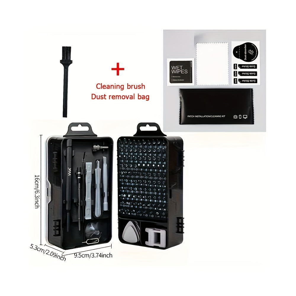 VVIA 115pcs Cell phone kit Precision Screwdriver Repair Tool Kit, Multi-function Electronic Screwdriver Set, Watch Mobile Phone Disassembly Repair Screwdriver Tools(Black)