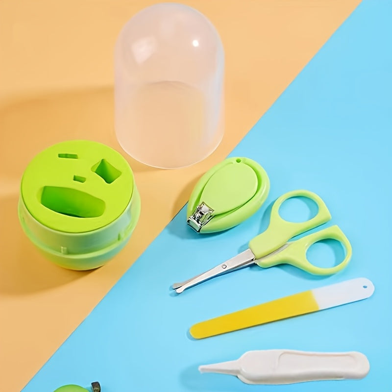 4pcs Infant Grooming Kit, 4-In-1 Nail Clipper Set, Includes Nail Clippers, Scissors, Nail File, And Tweezers