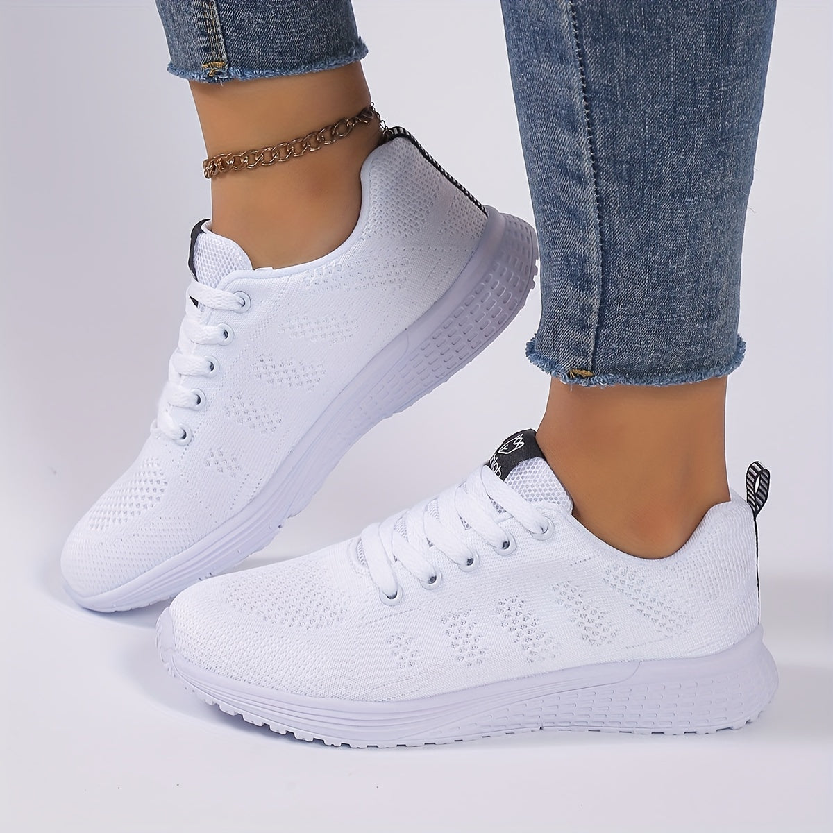 Women' Lightweight Platform Sneakers Suitable for Running, Dressy Casual & Office - Low-Top Striped Lace-Up Shoes with Cushioned Sole, Breathable Fabric Upper, Spring for Workouts, Daily Wear & Athletics (Ideal for Beginners