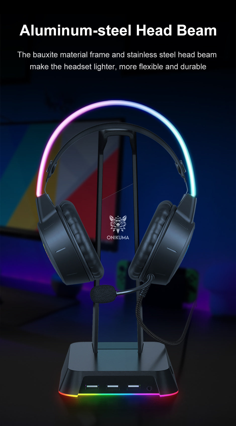 ONIKUMA Gaming Headset with Noise Canceling & Mic - - Stereo Sound, Compatible for PC/Laptop, Compatible with PSN/Xbox Live (No Direct for PS/PC), Compatible with Streaming Software, Plug & Play, Volume Control on Headset, fo