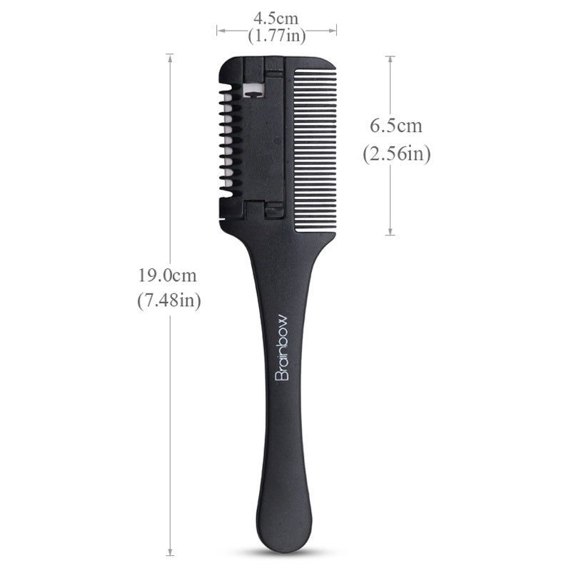 1Pc Salon-Grade Hair Cutting Comb With Razor Blade - Perfect For Thinning, Trimming, And Styling At Home