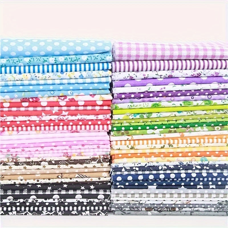 56pcs Patchwork Cloth Set, Flower Cloth, Cotton Blend Cloth, For DIY Sewing Scrapbooking Quilting Craft Patchwork 10cm*10cm/25cm*25cm