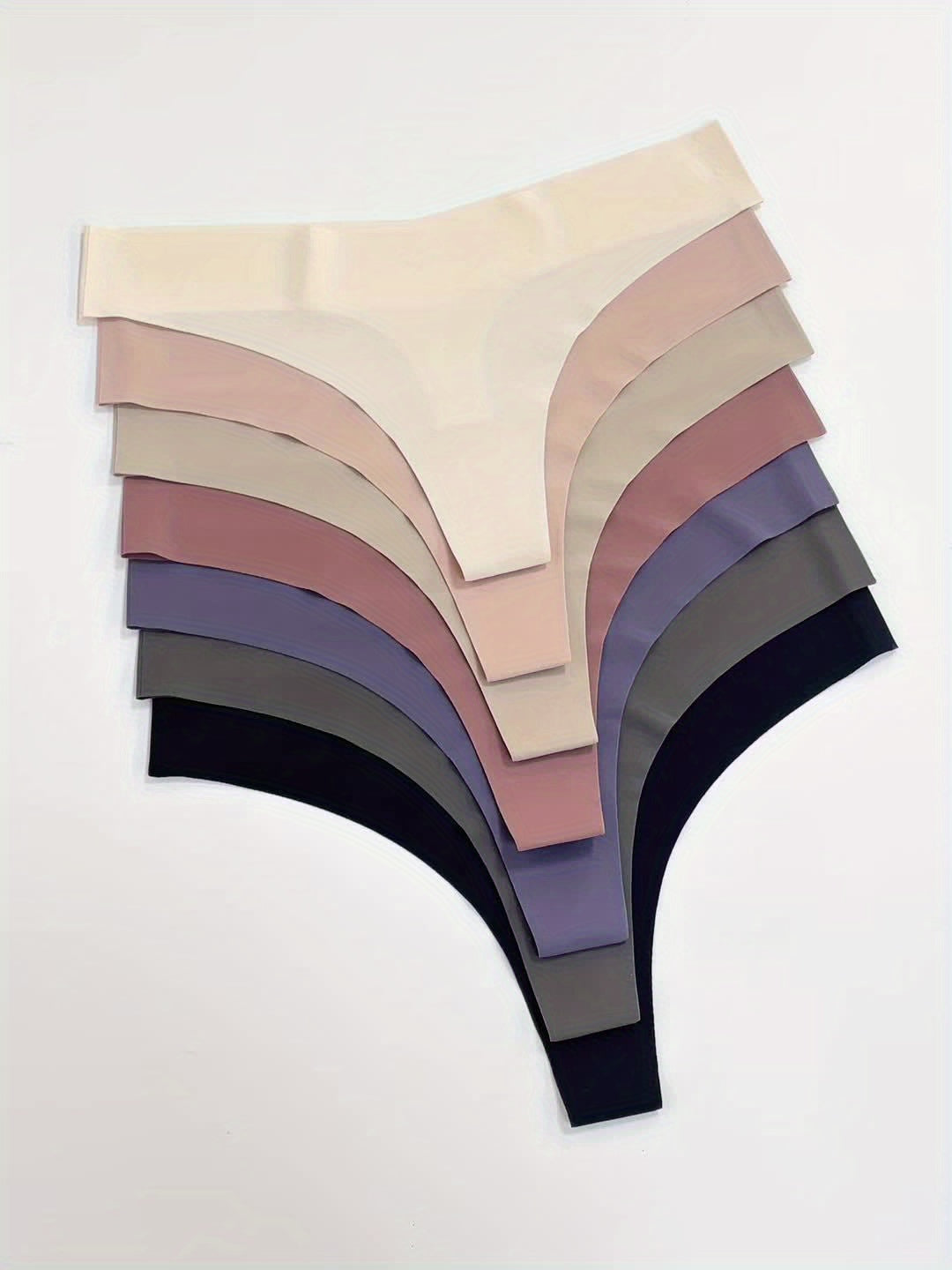 7pcs Ultra-Soft Seamless Thongs - Stretchy, Comfy, Breathable, and Sweat-Wicking Intimates Panties for Women - Lingerie and Underwear with Smooth Edges and Invisible Look