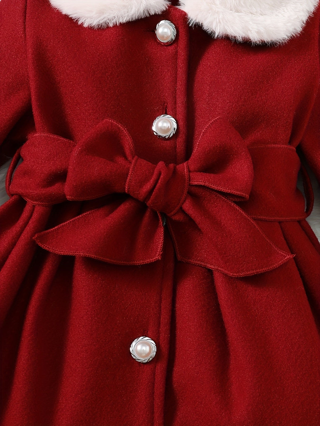 Fashionable And Versatile Coat for Baby Girls in Autumn And Winter, a Perfect Mother'S Day Gift. Adorable Plush Coat with a Bow And Collar, Designed for a Sweet Princess Look. Soft And Comfortable Outerwear to Keep Baby Warm
